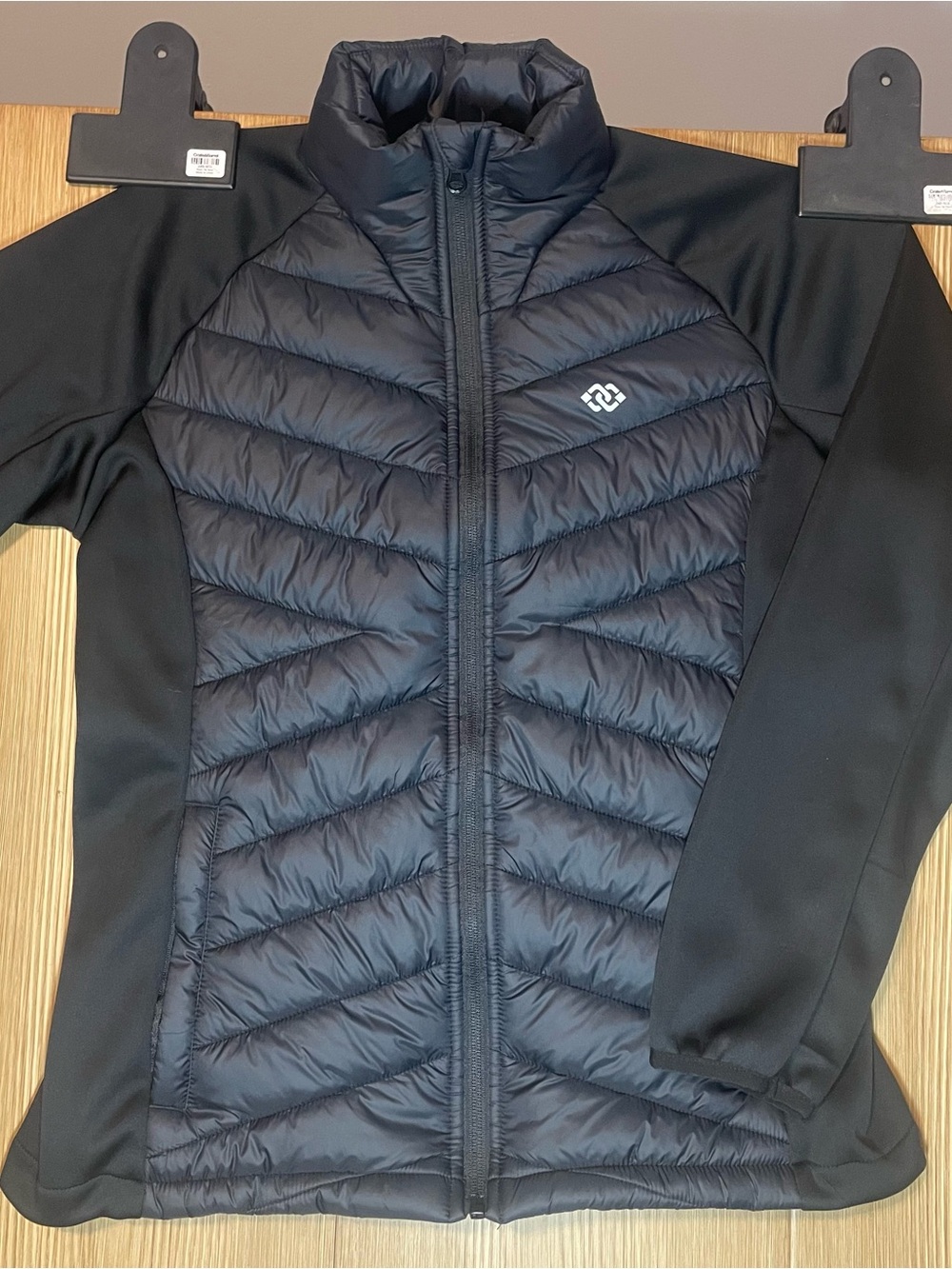 MoFiz Women's Black Lightweight Hybrid Quilted Puffer Jacket Size S